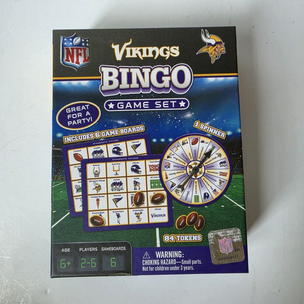 MN Vikings Bingo Game Set NFL Minnesota Football Party Fun